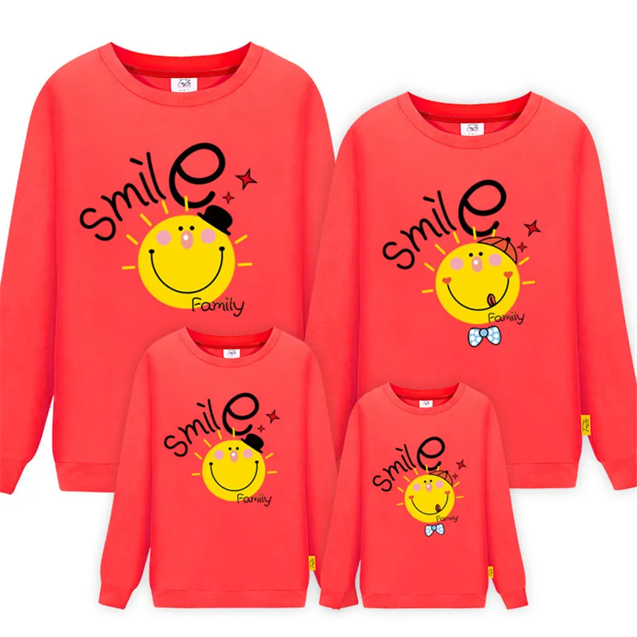 Одинаковые комплекты для всей семьи длинные свитшоты Осенний хлопковый свитшот