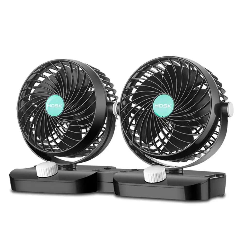 12V / 24V 360 All-Round Adjustable Car Air Cooling Dual Head Clip Fan Low Noise Auto Cooler Accessories | Автомобили и мотоциклы