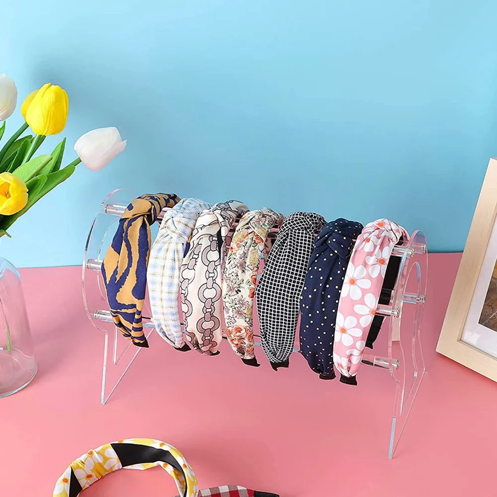

Acrylic Clear Headband Holder Hair Accessory Scrunchie Storage Display Organizer Stand Bracelets Necklaces Hanging Shelf