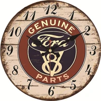 rihe genuine parts sign wooden cardboard wall clocksilent non ticking featureantique style for kitchen office home