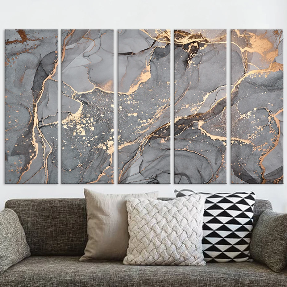 Настенные картины в скандинавском стиле с абстрактными разноцветными чернилами