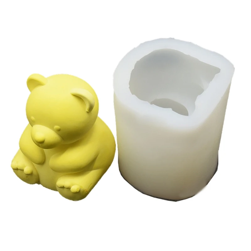 

3D Bear Candle Mold Silicone Epoxy Molds Aromatherapy Plaster Resin Casting Mould DIY Cake Chocolate Decorating Tools