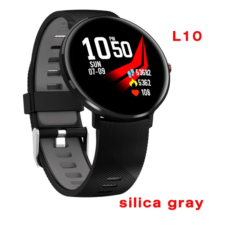 silica gray L10 мужские Смарт-часы IP68 Водонепроницаемые Смарт-часы ЭКГ сердечный ритм кровяное давление фитнес-трекер Bluetooth наручные часы VS L5 L8 часы - Цвет: silica gray