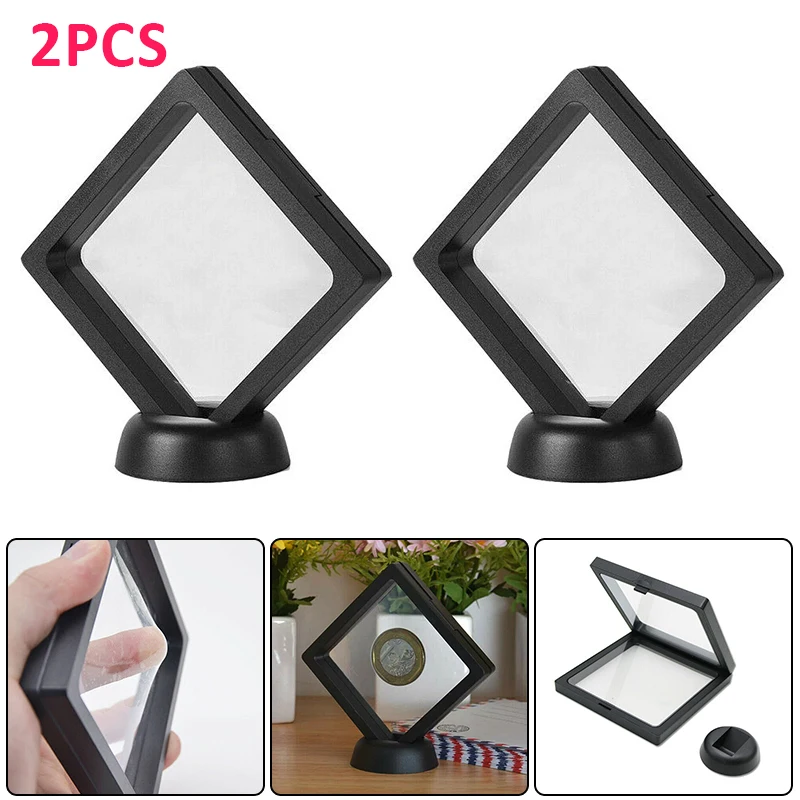 

3D Floating Coin Display Frame Holder Jewelry Display Stand Ring Pendant Holder Jewellery Stone Presentation Case