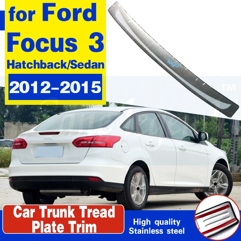 

Автомобильный Стайлинг подходит для Ford Focus 3 MK3 2012 2013 2014 2015 Нержавеющая сталь сзади задний багажник порог скребок Защитная педаль