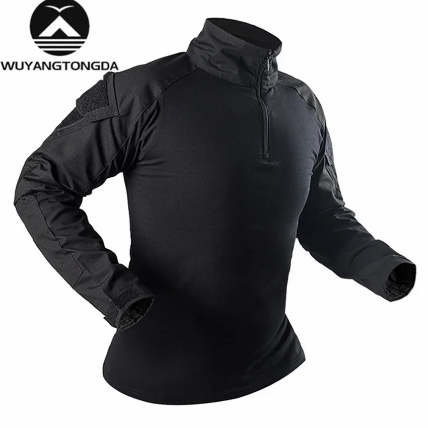 Мужская хлопковая камуфляжная рубашка в стиле милитари армейская тактическая