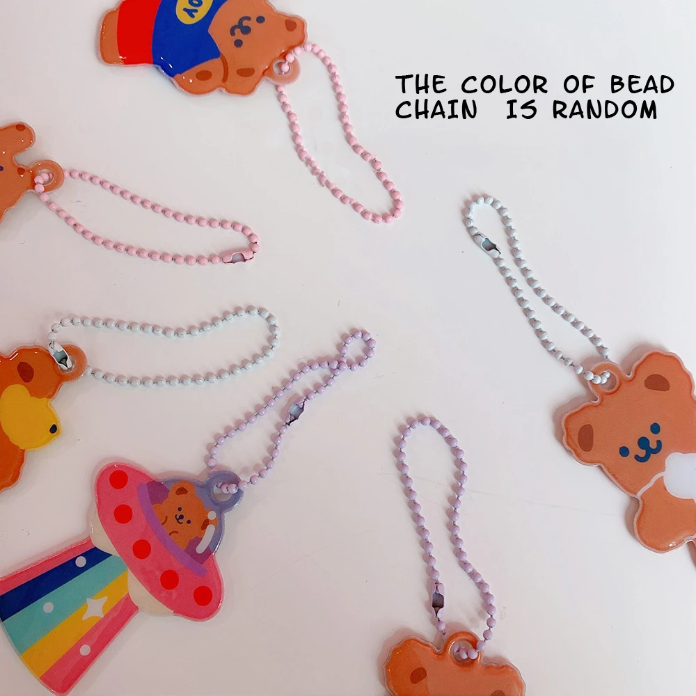 Ins мультяшный медведь тюльпаны брелок гарнитура для AirPods ракушка кулон милая