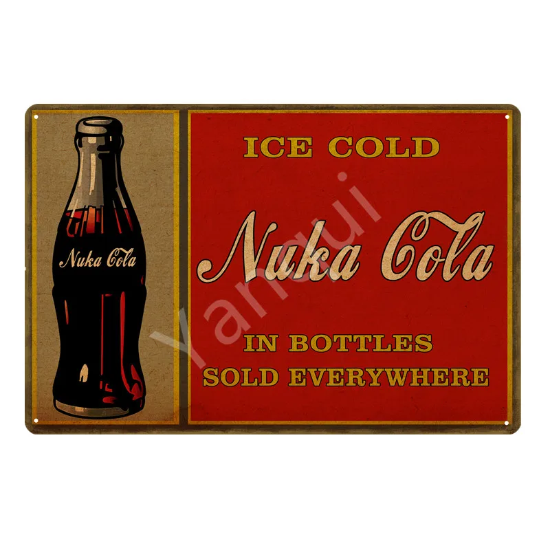 Напиток Nuka Cola квантовый плакат Fallout 3 4 игры металлические знаки настенный Декор для дома номер магазин отель железная живопись YI-111 - Цвет: YB0004AI