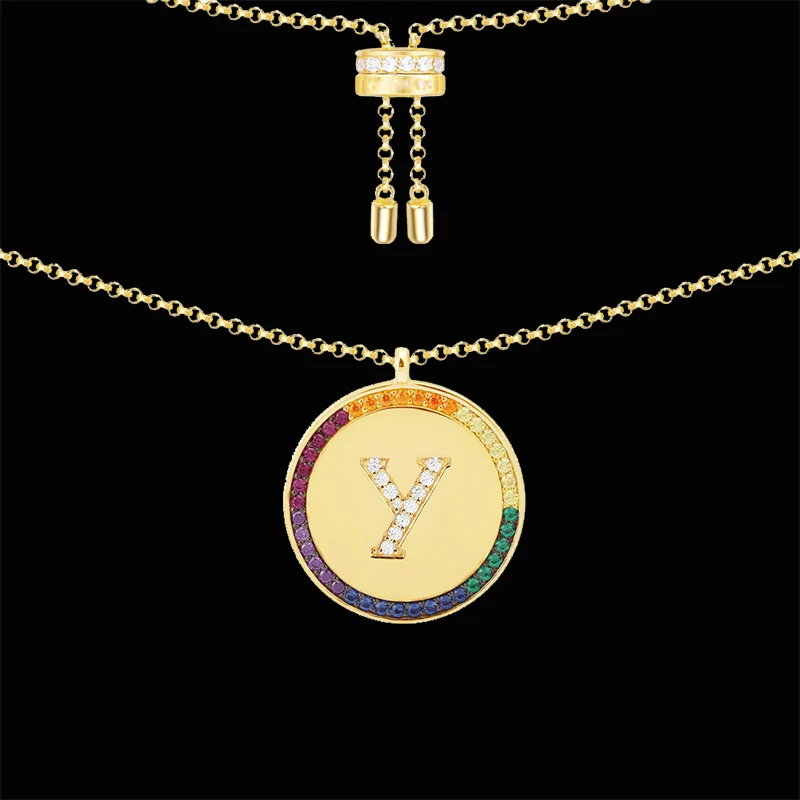 Женское Ожерелье в европейском и американском стиле с радужными буквами на заказ