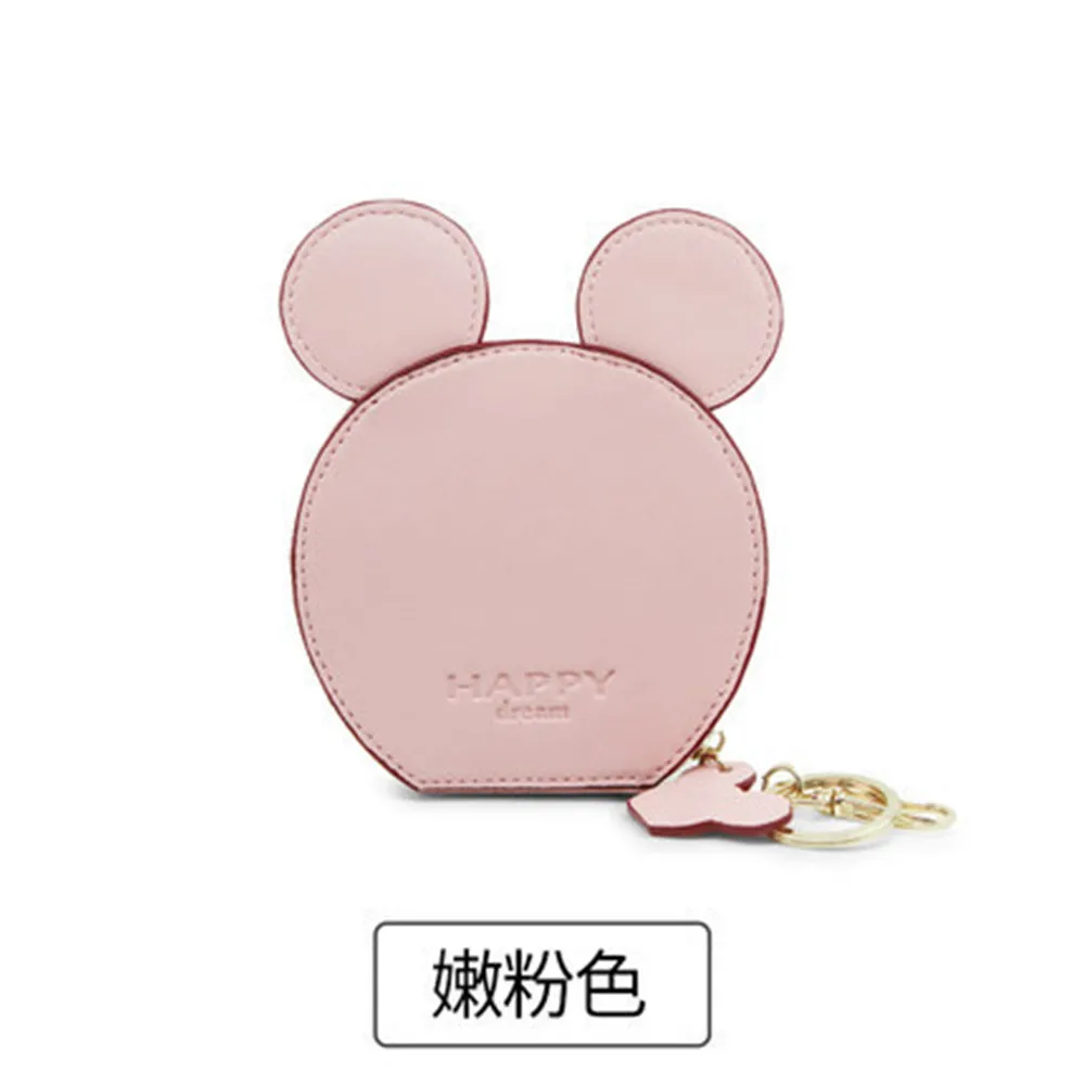 pink Женский кошелек, модный дизайн, кошельки из искусственной кожи с Микки-Маусом, Маленький милый мультяшный брелок для ключей, Дамская искусственная кожа - Цвет: pink