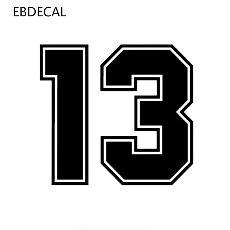 13 lucky racing number виниловая Светоотражающая Лазерная светящаяся наклейка для