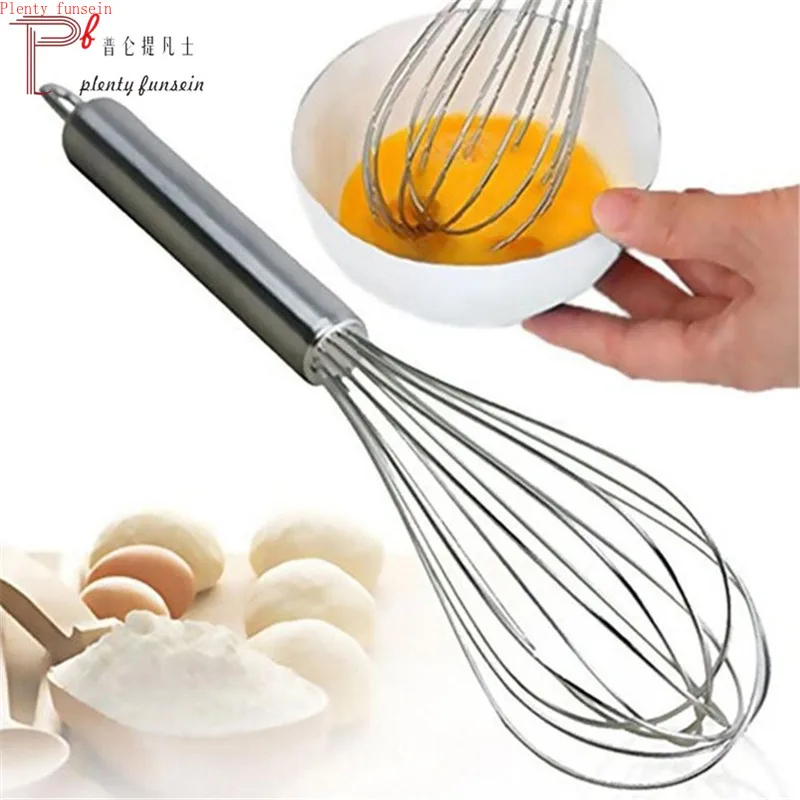 

8/10/12 inches Stainless Steel Balloon Wire Manual Egg Beater Kitchen Baking Utensil Milk Cream Butter Whisk Mixer