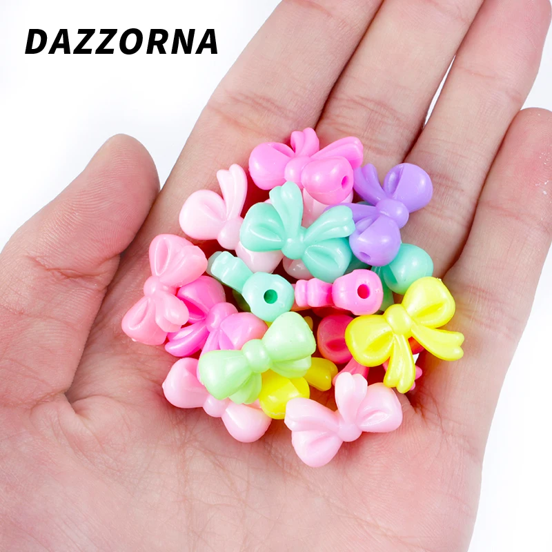 30/60 шт Смешанные Цвет бант бусины акриловые для изготовления ювелирных изделий DIY