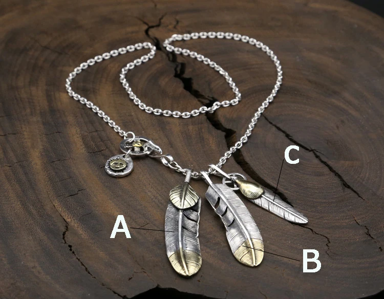 Однотонное длинное ожерелье из стерлингового серебра 925 пробы для мужчин в