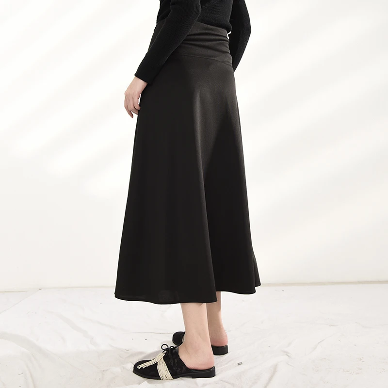 

Waist High Elastic Bandage Long Black Temperament Half-body Skirt Women Fashion Tide New Spring Autumn 2021 1X64801