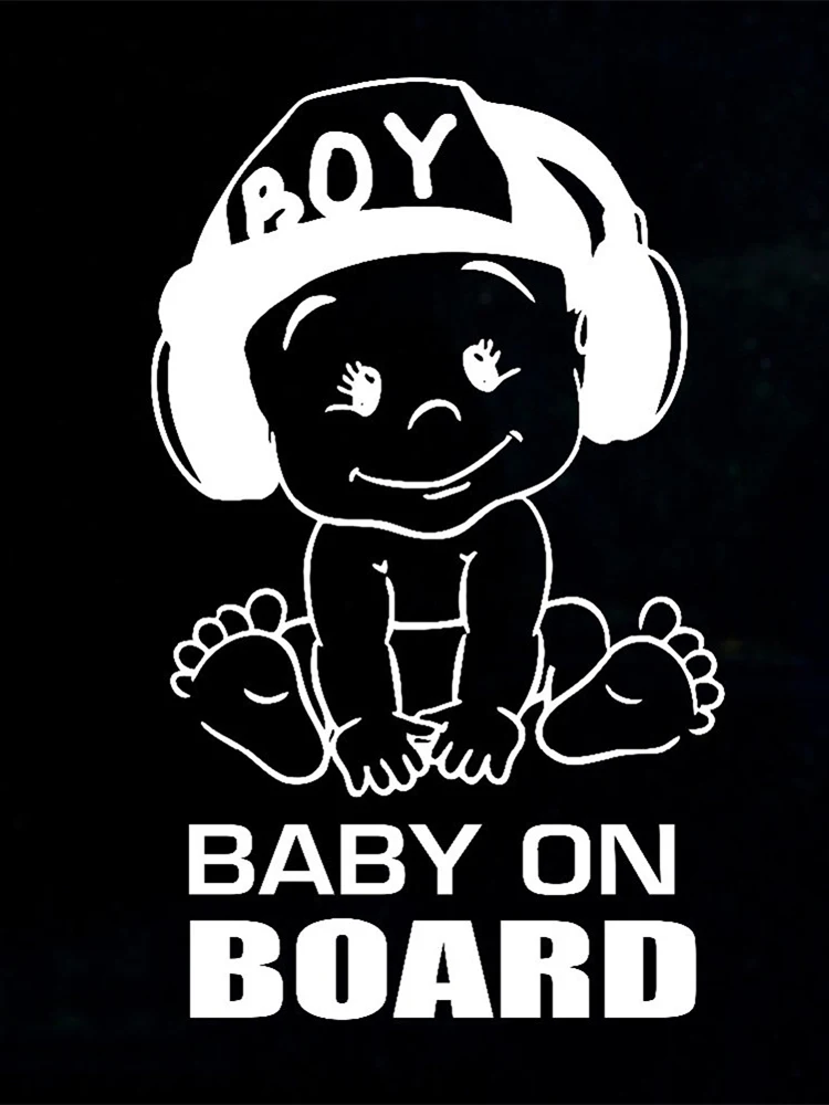 

Easy to Paste Personalized Baby Pattern Car Sticker DIY Creative Fashion Tail Warning Sign Waterproof Decal