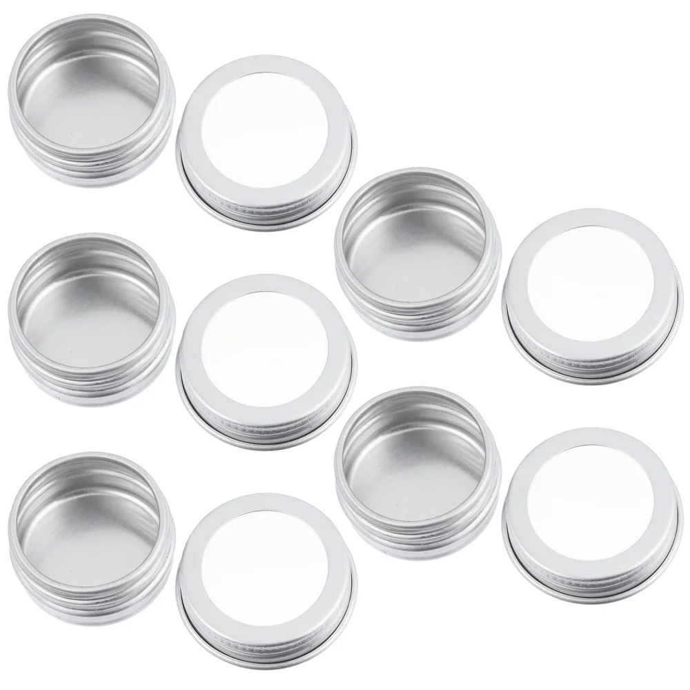 

15pcs 5ML Aluminium Jar Clear Top Screw Lid Round Storage Boxes Ointment Boxes