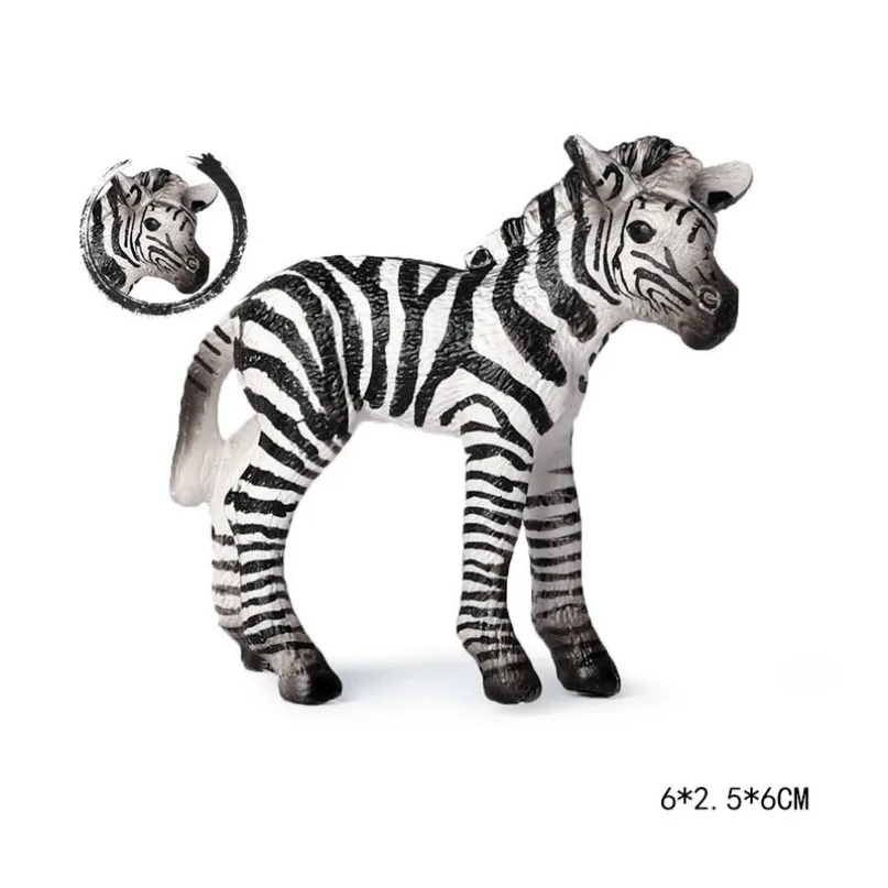 Small zebra Милый куб модель моделирование зоопарк дикая природа фигура прекрасная образовательная детская панда Лев Зебра слон животное игрушка для детей Декор подарок - Цвет: Small zebra
