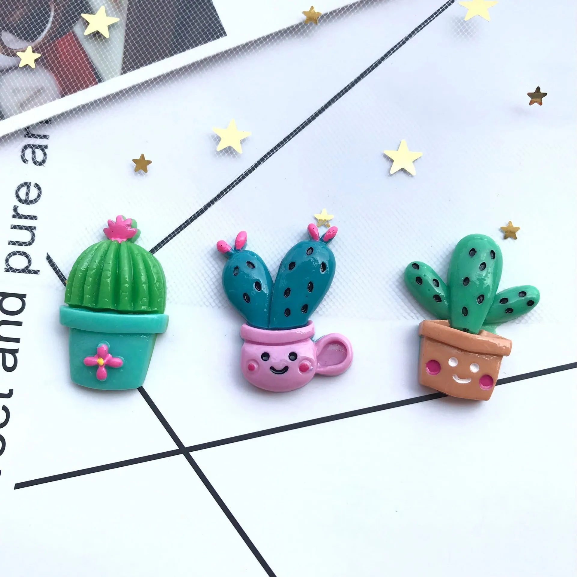 10 шт. каваи кактус плоская задняя часть выпуклая круг детский головной убор