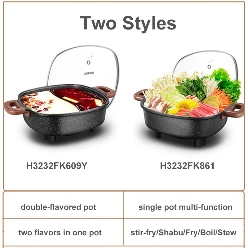 Многофункциональный Электрический чайник SUPOR антипригарная электрическая плита