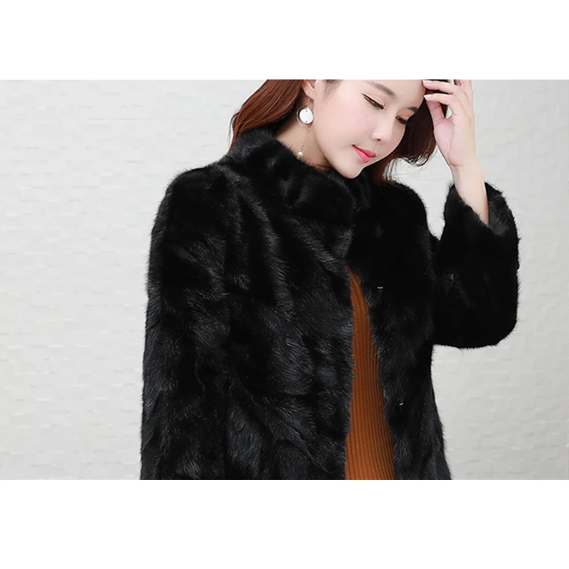 

Real Mink Fur Coats Luxury Women 2021 New Winter Thick Warm Natural Fur Jacket Outerwear Fashion Slim Genuine Fur Coat Female
