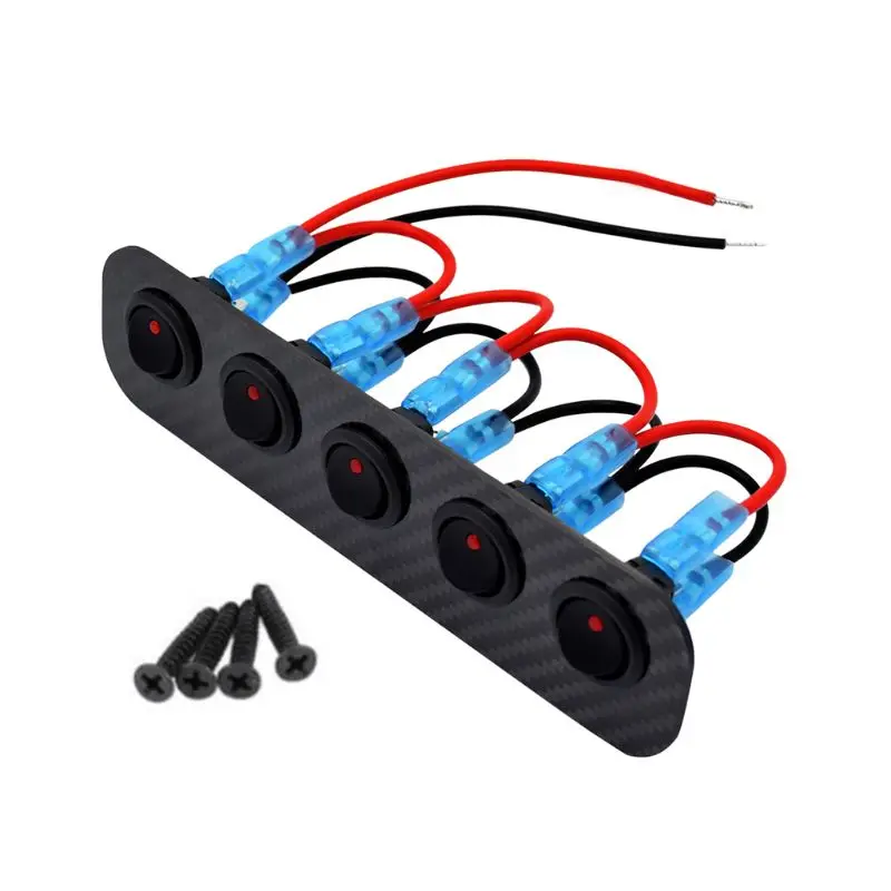 

1pc ON-OFF Toggle Switching Control Panel with Digital Voltmeter 2 USB Charger 12V for Car Marine Boat