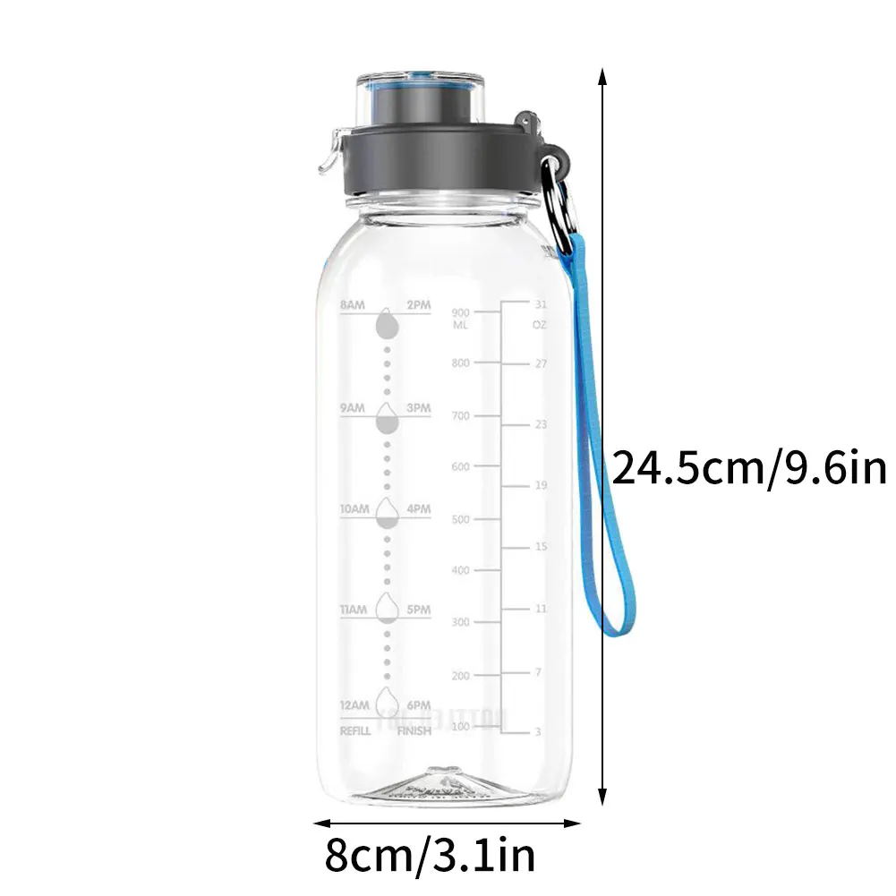 

Sport Bottle Leakproof Bottle Time Marker Remind BPA Free Straw Silicone Seal Ring Portable Outdoor Travel Gym Drinkware Bottle