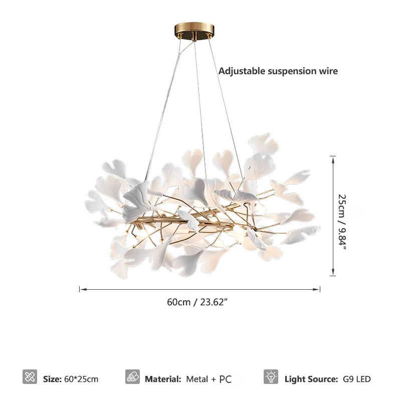 

Artpad Золотая люстра с листьями гинкго