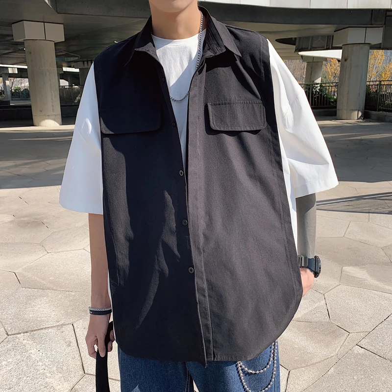 Рубашка мужская с коротким рукавом модная повседневная Уличная одежда свободные