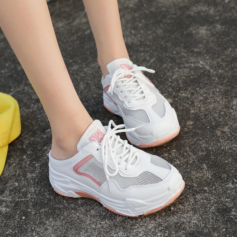 Новинка 2019 крутая Женская Удобная прогулочная обувь на толстой подошве летняя