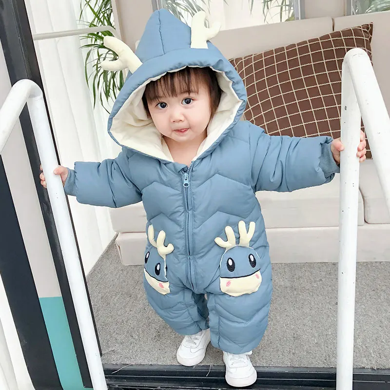 

Newborn Winter Romper 2020 Baby Snowsuit Plus Velvet Thick Baby Boys Jumpsuit Baby Girls Overalls Toddler Coat Kids Clothes