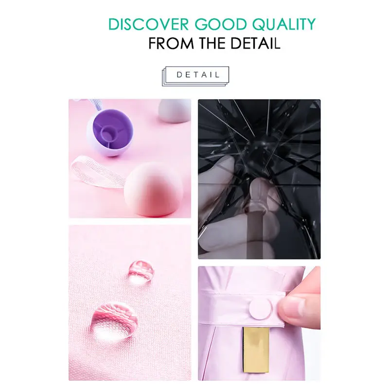 Дорожный пятислойный складной капсульный зонт Женские ветрозащитные мини зонты