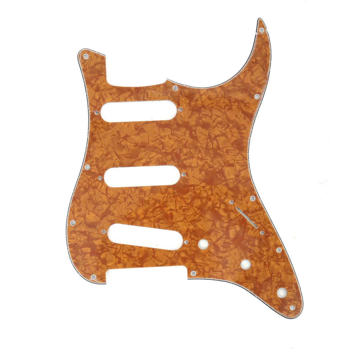 

Musiclily SSS 11 Hole Strat Guitar Pickguard for Fender USA/Mexican Made Standard Stratocaster Style, 4Ply Earthy Yellow Pearl