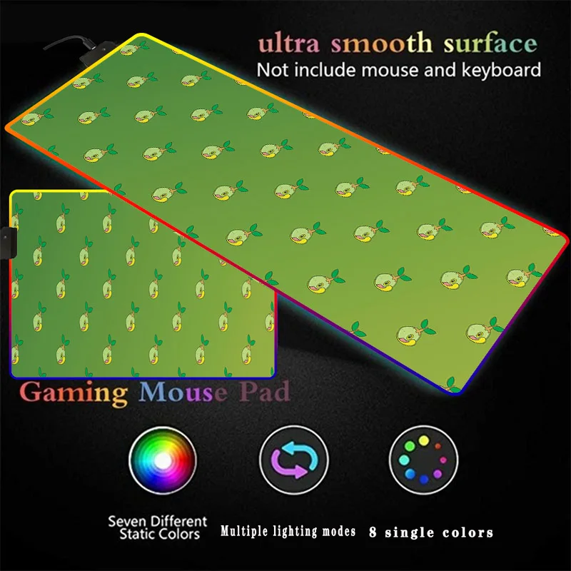 

Green Cartoon RGB Gaming Accessories Mouse Pad Computer Gamer Mousepad Large Game Big Mause Pad PC Laptop Keyboard Desk Carpet