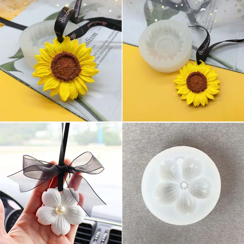 

Epoxy Resin Mold Flower Pendant Mold Gypsum Aromatherapy Silicone Mould Handmade DIY Crafts Jewelry Hanging Decorations Tool