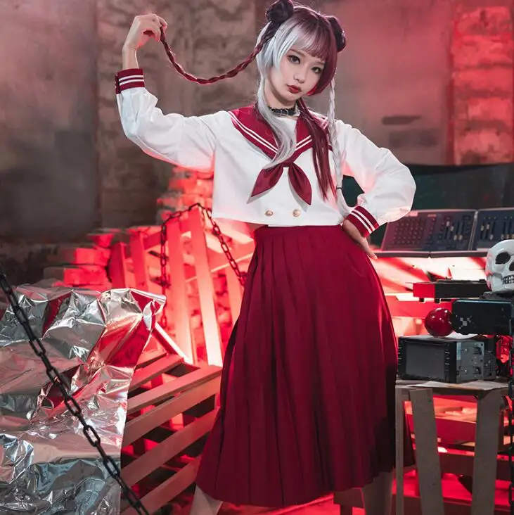 Рубашка с длинными/короткими рукавами и матросским воротником плиссированная