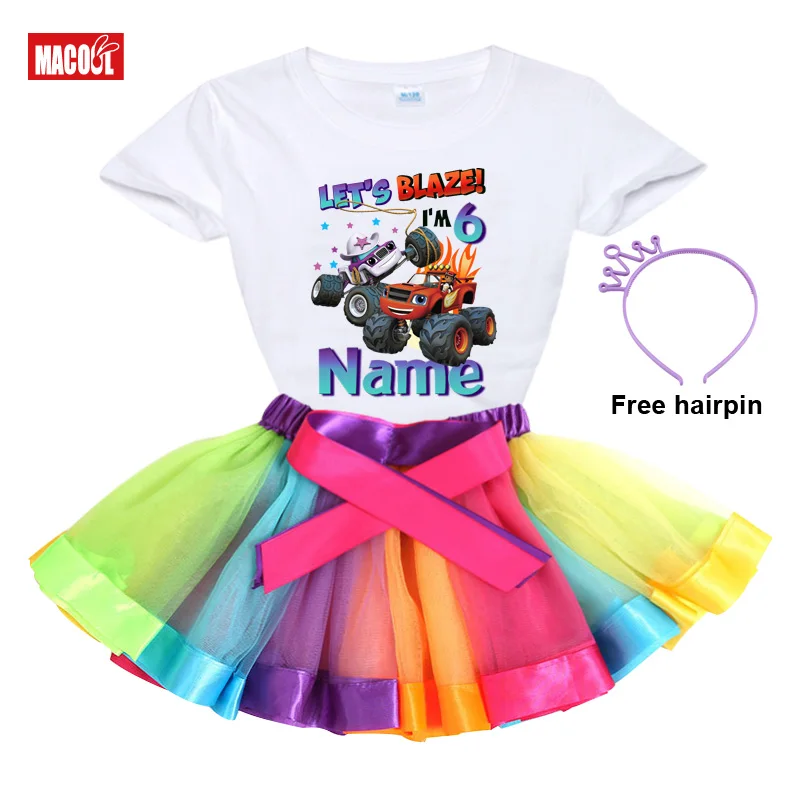 

Kids Girls Dress Sets 2021 Summer Toddler Girls Clothes Sets Costumes Kids Clothing Sport Suits Children Shirt +Tutu Dress Set