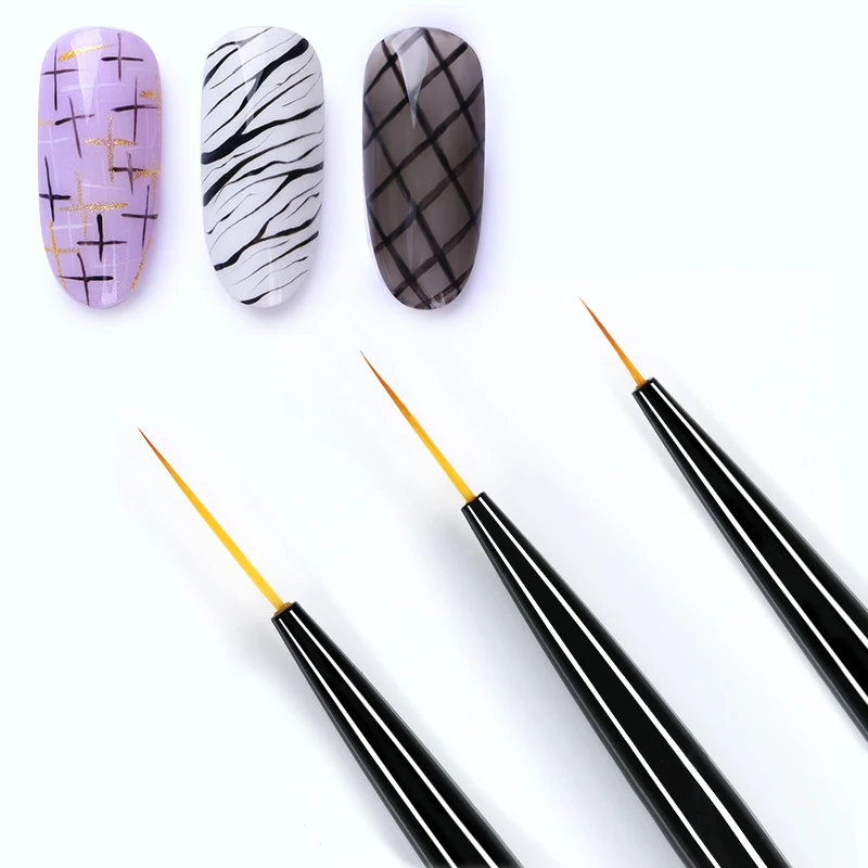 3 шт кисть для подводки ногтей Аксессуары рисования УФ гель ручка Кисть