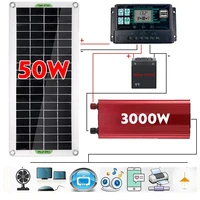 3000w solar power system 220v 50w solar panel kit complete 10 100a controller solar battery charger home grid car rv camping