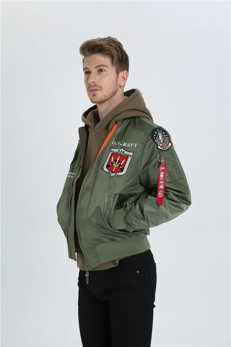 Осенняя мужская куртка США air force pilot Куртка бомбер ma-1 лоскутный бомбер Толстая куртка бейсбольное водонепроницаемое пальто