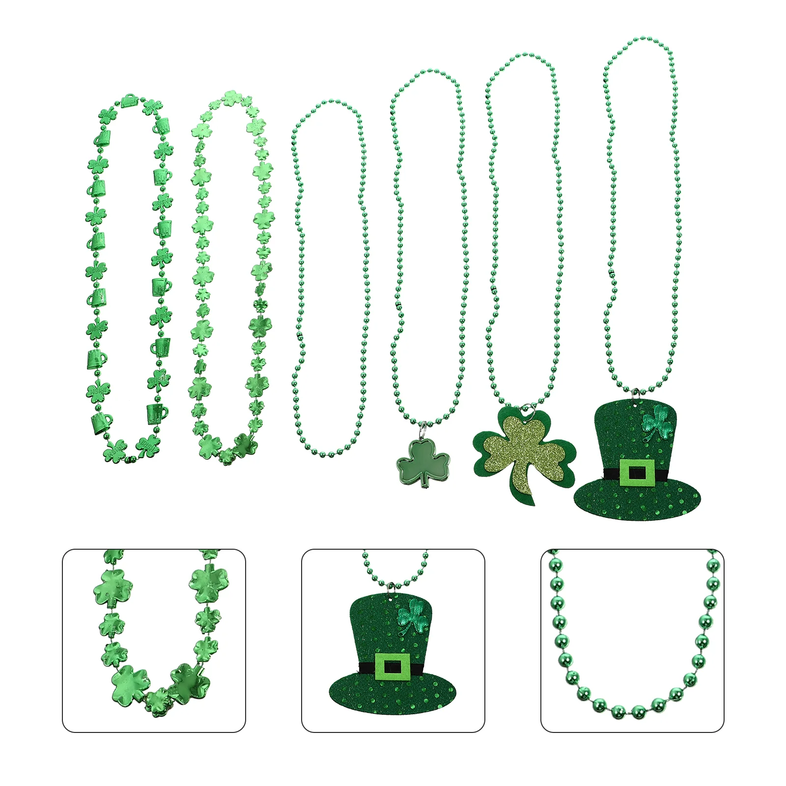 

12Pcs St. Patrick's Day Bead String Pendants Plastic Bead String Decorations