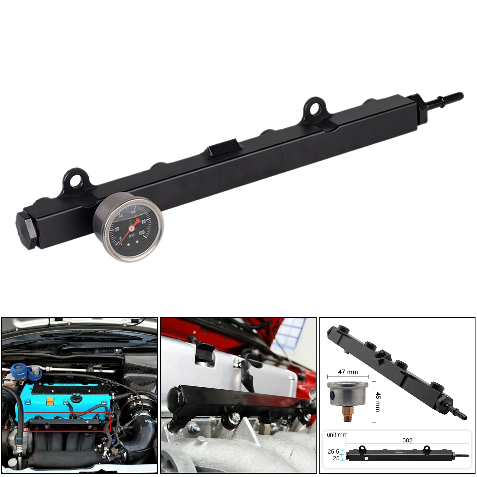 

Billet Aluminum K Series High Flow Fuel Rail For Honda Civic and Acura