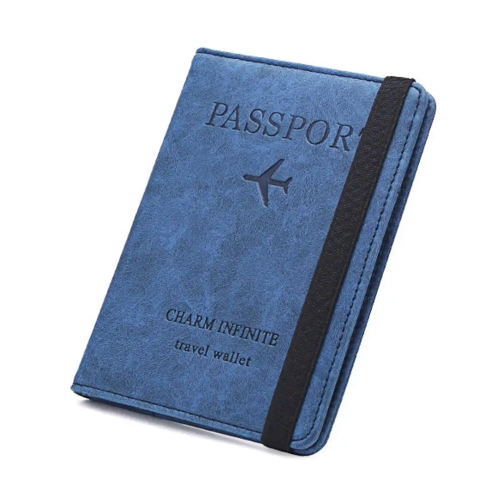 

Faux Leather RFID Business Passport Air Ticket Bank ID Card Holder Cover Case