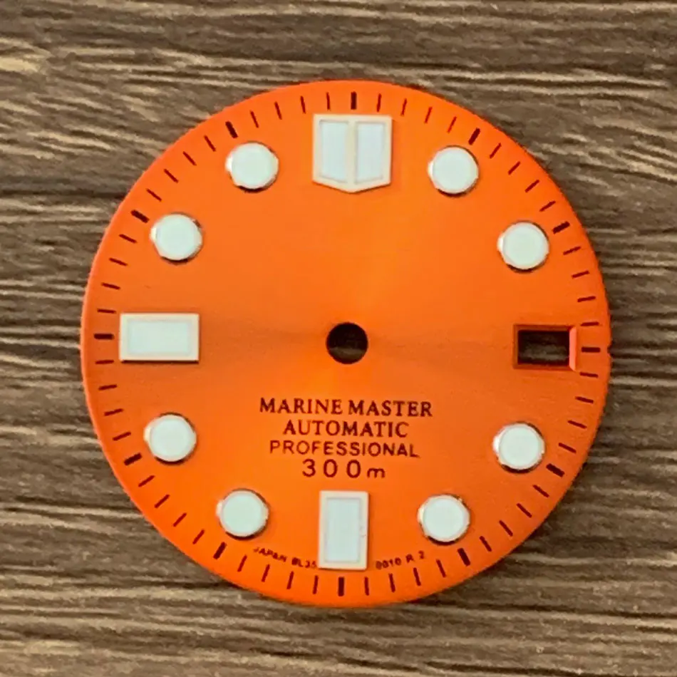 Watch accessories dial sunburst black  blue purple white with green luminous fit Japanese NH35/36 automatic movement 28.5 mm