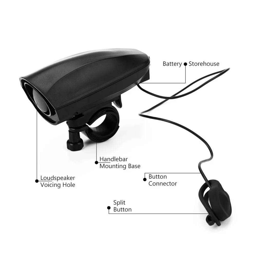 Полицейская сирена для велосипеда Электрический HornBell водонепроницаемый езды