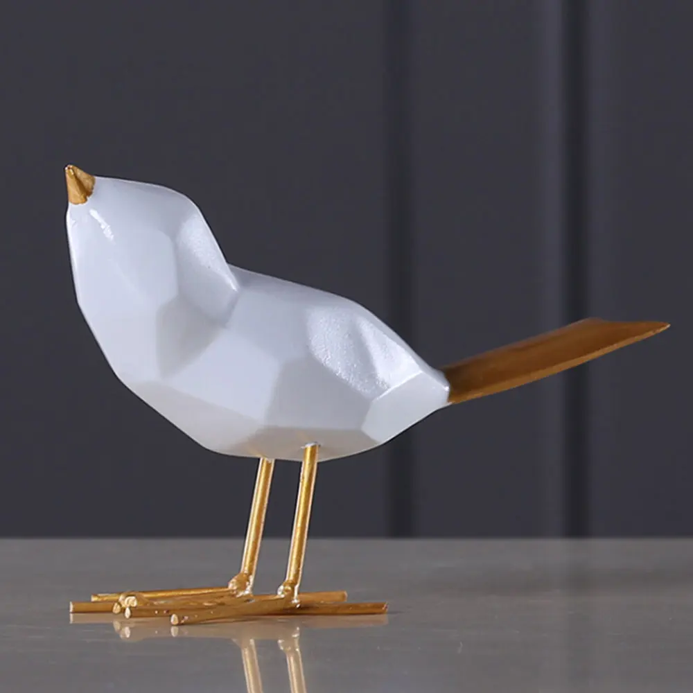 Nordic Minimalist Resin Bird Figurine Simulation White Modern Home Furnishing Decor Craft for Christmas Office 1 | Дом и сад