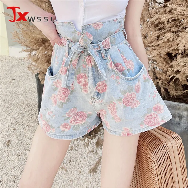 Шорты женские джинсовые с завышенной талией винтажные Модные свободные