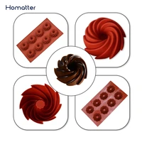 homatter silicone chocolate mold swirl shaped cake mold cookie candy fondant baking mould pastry making tray decorating tools
