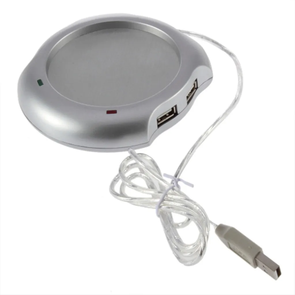 2020 USB Warmer Sliver Warm Tea Coffee Cup Mug Heater Pad With 4 Port Hub On/Off Switch HOT | Компьютеры и офис