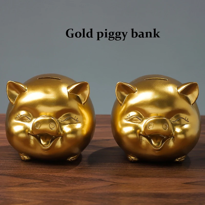 

Cartoon Ins Gold Piggy Bank Creative Coin Storage Box Children's Money Box Piggy Coin Piggy Bank Lucky Gold Pig Ornaments